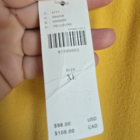 Anthropologie, New, Marigold Yellow Eyelet Ruffle Sleeve Sweatshirt Top SZ XL - Picture 9 of 14